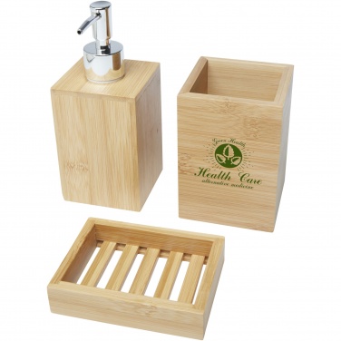 Logotrade promotional merchandise image of: Hedon 3-piece bamboo bathroom set