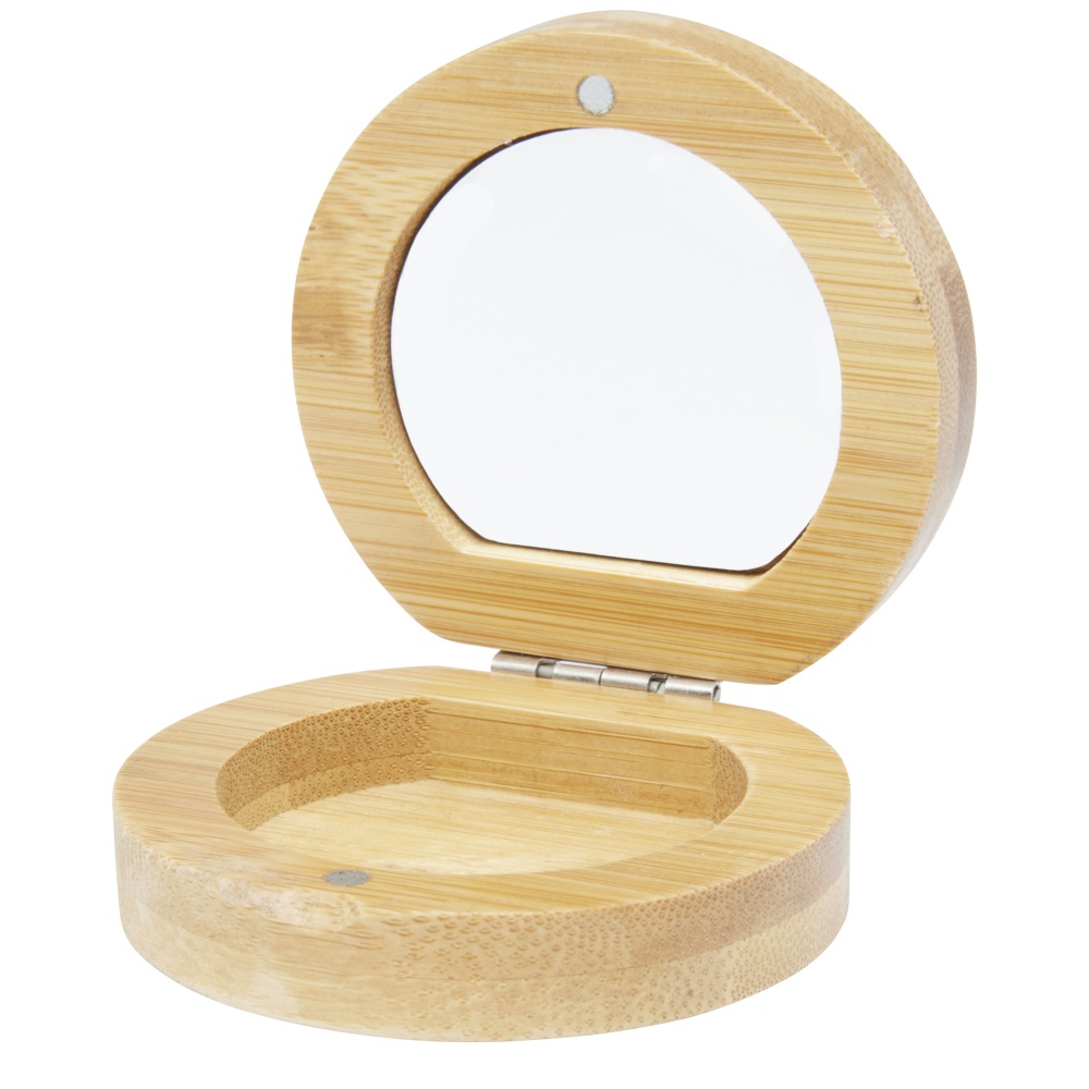 Logo trade promotional giveaway photo of: Afrodit bamboo pocket mirror