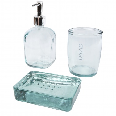 Logotrade corporate gift picture of: Jabony 3-piece recycled glass bathroom set