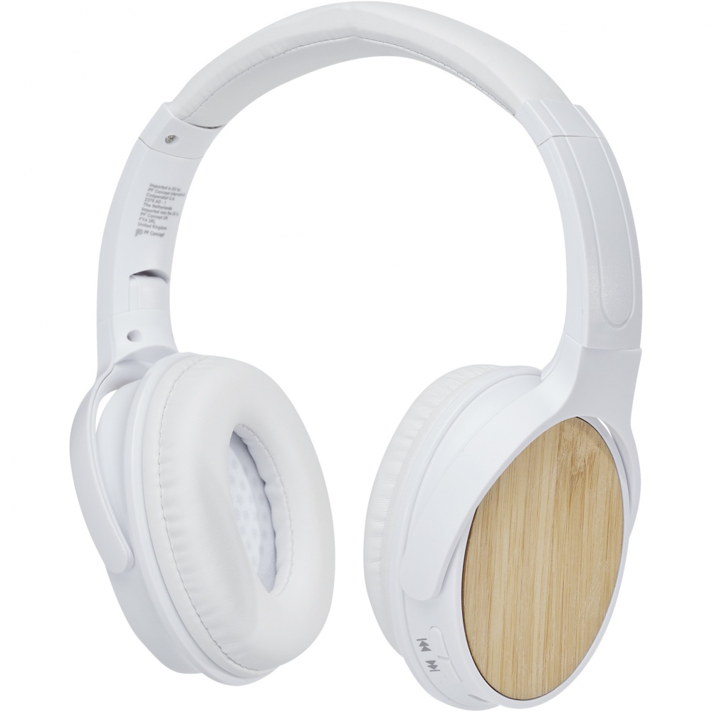 Logo trade advertising products image of: Athos bamboo Bluetooth® headphones with microphone