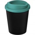 Americano® Espresso Eco 250 ml recycled tumbler, Solid black / Aqua blue