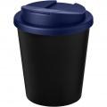 Americano® Espresso Eco 250 ml recycled tumbler with spill-proof lid , Solid black / Blue