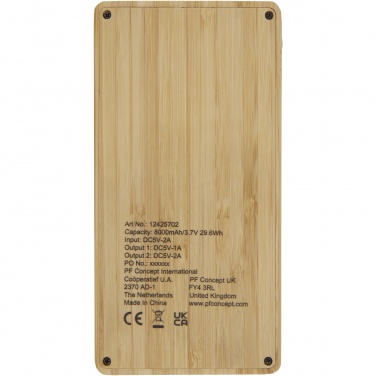 Logotrade corporate gift image of: Alata 8000 mAh bamboo solar power bank