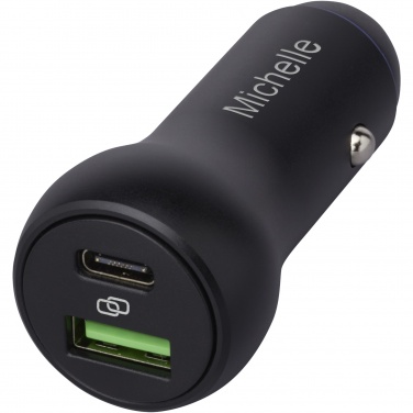 Logo trade business gifts image of: Pilot dual 55W USB-C/USB-A car charger