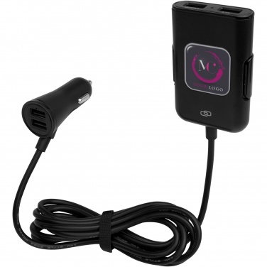 Logotrade advertising product image of: Pilot dual car charger with QC 3.0 dual back seat extended charger