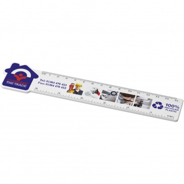 Logotrade promotional items photo of: Tait 15 cm house-shaped recycled plastic ruler