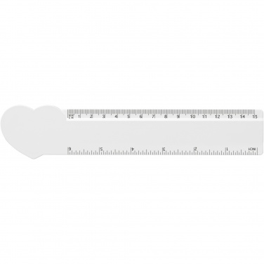 Logo trade promotional gifts picture of: Tait 15 cm heart-shaped recycled plastic ruler