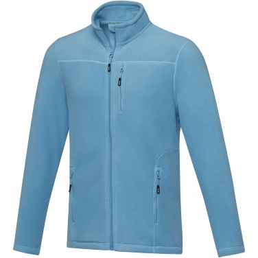 Logo trade corporate gifts picture of: Amber men's GRS recycled full zip fleece jacket