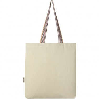 Logo trade promotional products image of: Rainbow 180 g/m² recycled cotton tote bag 5L