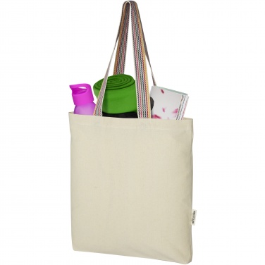 Logo trade promotional merchandise image of: Rainbow 180 g/m² recycled cotton tote bag 5L