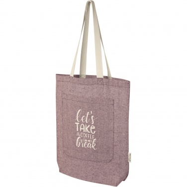 Logotrade advertising product image of: Pheebs 150 g/m² recycled cotton tote bag with front pocket 9L