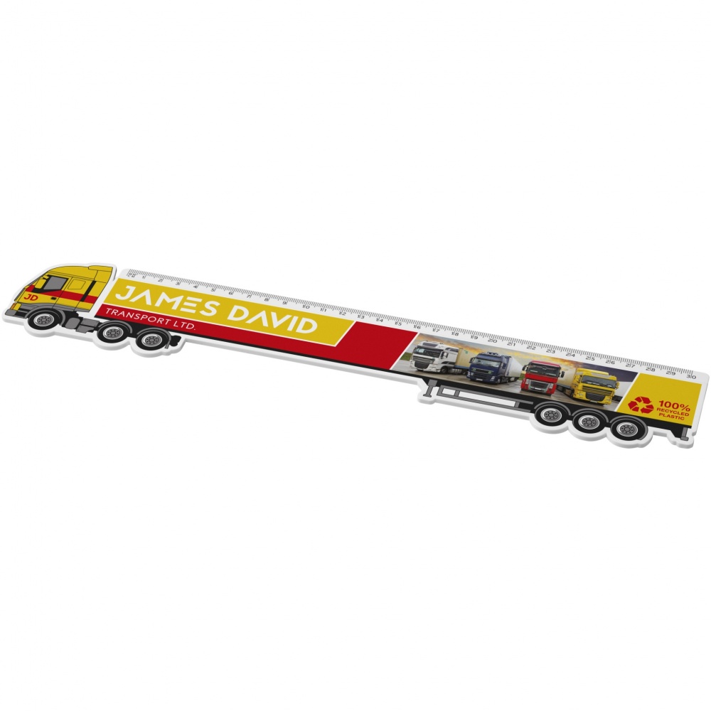 Logotrade corporate gifts photo of: Tait 30cm lorry-shaped recycled plastic ruler