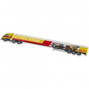 Logotrade promotional product image of: Tait 30cm lorry-shaped recycled plastic ruler