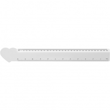 Logo trade promotional giveaways image of: Tait 30cm heart-shaped recycled plastic ruler