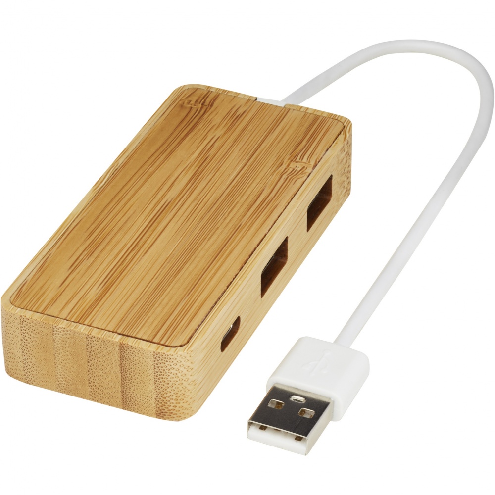 Logo trade promotional giveaways image of: Tapas bamboo USB hub