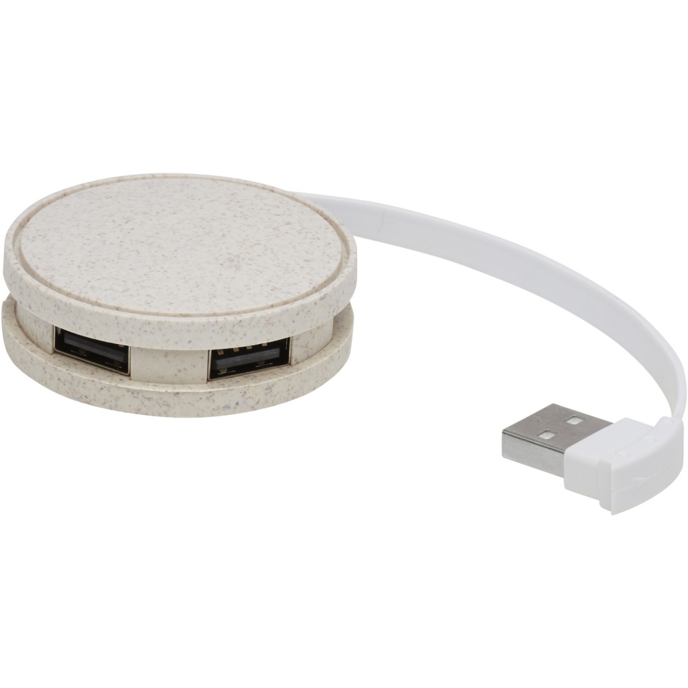 Logo trade promotional product photo of: Kenzu wheat straw USB hub