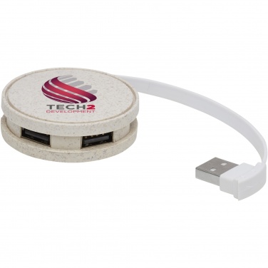 Logotrade promotional gift picture of: Kenzu wheat straw USB hub