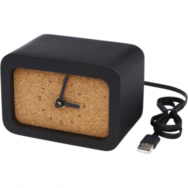 Logo trade business gift photo of: Momento wireless limestone charging desk clock