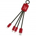 SCX.design C15 quatro light-up cable, Mid red / Solid black