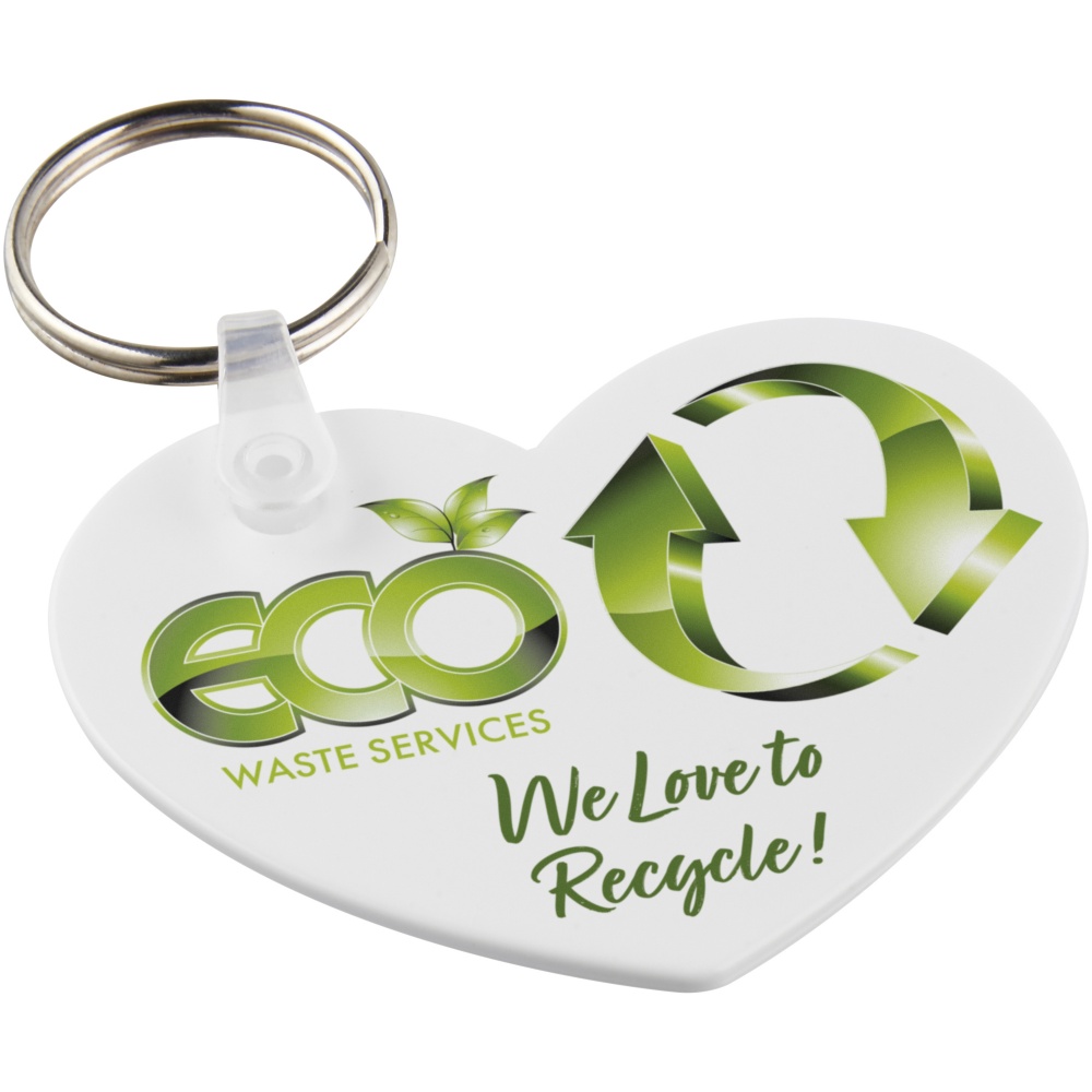 Logo trade advertising products image of: Tait heart-shaped recycled keychain