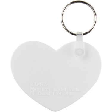 Logo trade promotional merchandise photo of: Tait heart-shaped recycled keychain