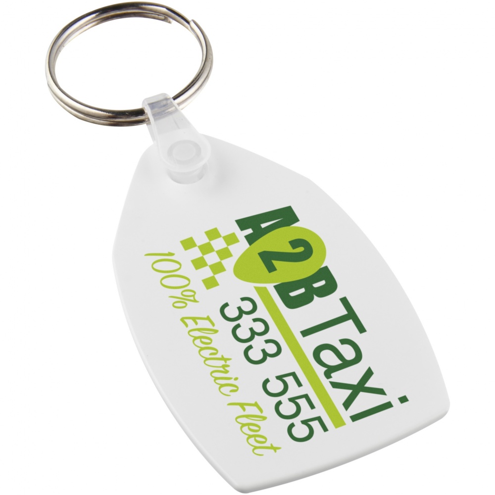 Logo trade advertising product photo of: Tait rectangular-shaped recycled keychain