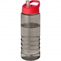 H2O Active® Eco Treble 750 ml spout lid sport bottle , Charcoal / Red