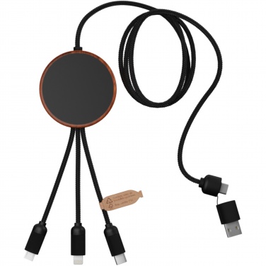 Logotrade promotional giveaways photo of: SCX.design C40 5-in-1 rPET light-up logo charging cable and 10W charging pad