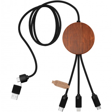 Logo trade advertising products image of: SCX.design C40 5-in-1 rPET light-up logo charging cable and 10W charging pad