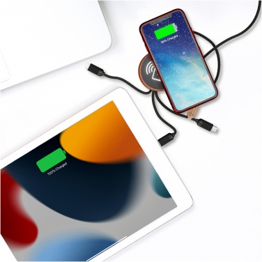 Logotrade promotional gift picture of: SCX.design C40 5-in-1 rPET light-up logo charging cable and 10W charging pad