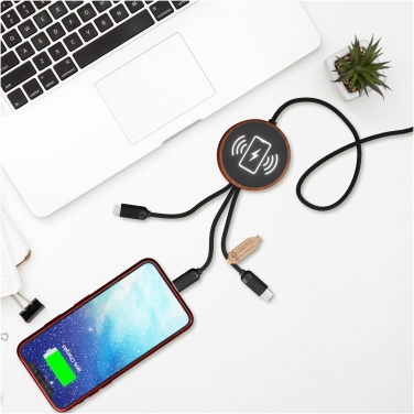 Logo trade advertising products picture of: SCX.design C40 5-in-1 rPET light-up logo charging cable and 10W charging pad