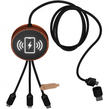 Logotrade corporate gifts photo of: SCX.design C40 5-in-1 rPET light-up logo charging cable and 10W charging pad