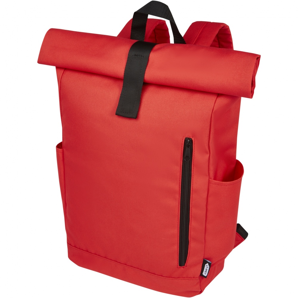 Logo trade promotional gifts image of: Byron 15.6" GRS RPET roll-top backpack 18L