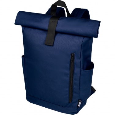 Logo trade corporate gifts image of: Byron 15.6" GRS RPET roll-top backpack 18L