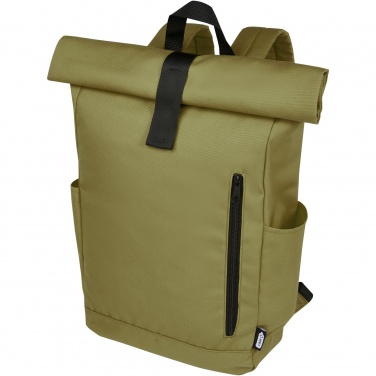 Logo trade promotional merchandise photo of: Byron 15.6" GRS RPET roll-top backpack 18L