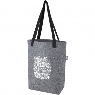 Logo trade promotional merchandise image of: Felta GRS recycled felt tote bag with wide bottom 12L