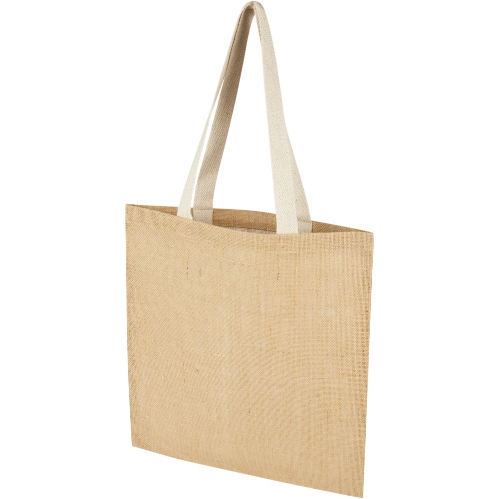 Logo trade promotional giveaways picture of: Juta 300 g/m² jute tote bag 7L