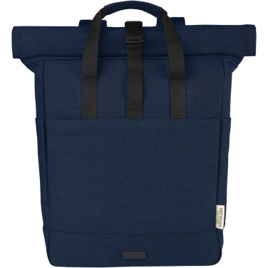 Logo trade promotional items image of: Joey 15” GRS recycled canvas rolltop laptop backpack 15L