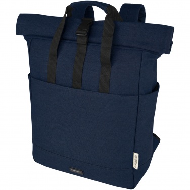 Logo trade corporate gift photo of: Joey 15” GRS recycled canvas rolltop laptop backpack 15L