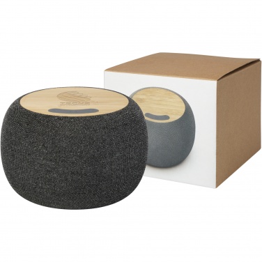 Logo trade advertising products image of: Ecofiber bamboo/RPET Bluetooth® speaker and wireless charging pad