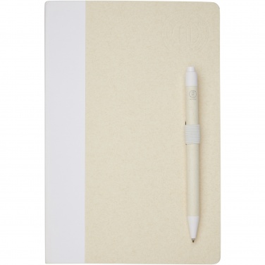 Logotrade corporate gift picture of: Dairy Dream A5 size reference recycled milk cartons notebook and ballpoint pen set