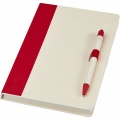 Dairy Dream A5 size reference recycled milk cartons notebook and ballpoint pen set, Red