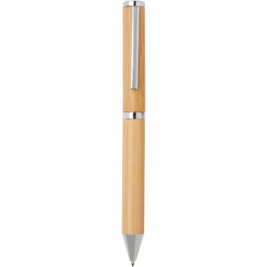 Logo trade promotional giveaways image of: Apolys bamboo ballpoint and rollerball pen gift set 