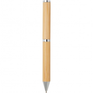 Logo trade promotional merchandise picture of: Apolys bamboo ballpoint and rollerball pen gift set 