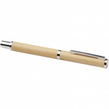 Logo trade promotional items image of: Apolys bamboo ballpoint and rollerball pen gift set 