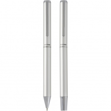 Logo trade promotional merchandise picture of: Lucetto recycled aluminium ballpoint and rollerball pen gift set