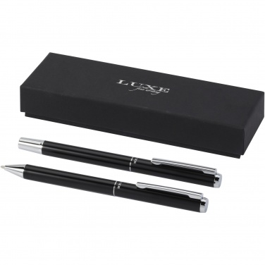 Logo trade promotional gift photo of: Lucetto recycled aluminium ballpoint and rollerball pen gift set