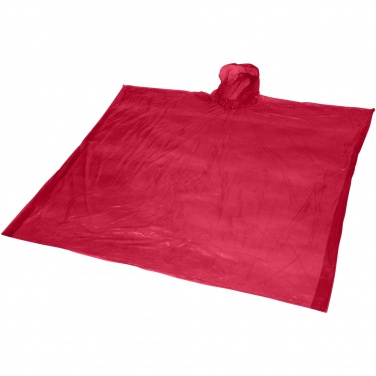 Logo trade promotional products image of: Mayan recycled plastic disposable rain poncho with storage pouch