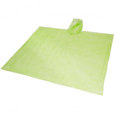 Logo trade promotional gift photo of: Mayan recycled plastic disposable rain poncho with storage pouch