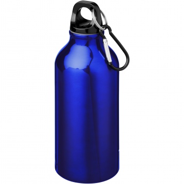 Logo trade promotional gifts image of: Oregon 400 ml RCS certified recycled aluminium water bottle with carabiner